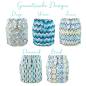 Preview: Blümchen OneSize Überhose PUL Druckis Geometrische Designs